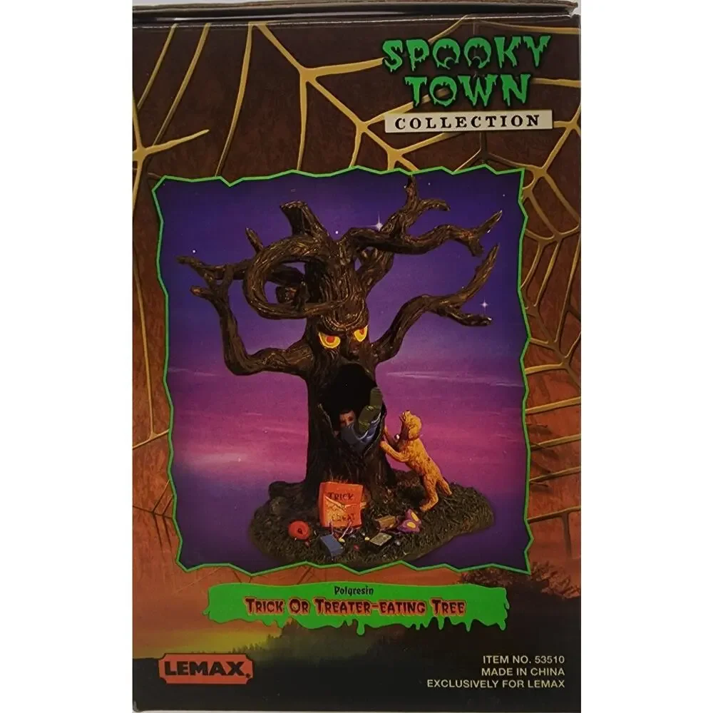 Lemax Spooky Town Halloween TRICK OR TREATER EATING TREE 53510 2005 NEW